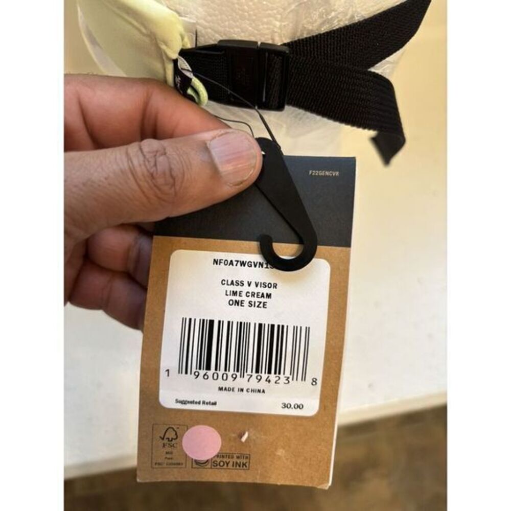 NWT  THE NORTH‎ FACE UNISEX ADULTS VISOR LIME CREAM  OS LOGO - Picture 6 of 6